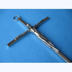 Krzyż metalowy nikiel 15,5 x 8 cm New